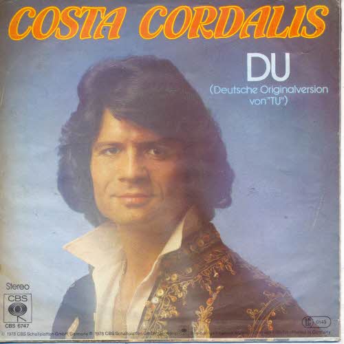 Cordalis Costa - Umberto Tozzi-Coverversion (nur Cover)