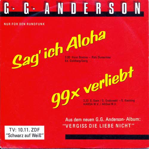 Anderson G.G. - Sag' ich Aloha (PROMO-Cover)