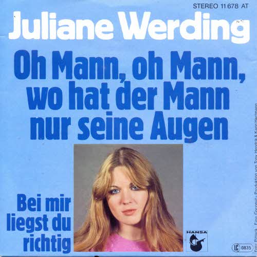 Werding Juliane - Oh Mann, oh Mann, wo hat der Mann..(nur Cover)
